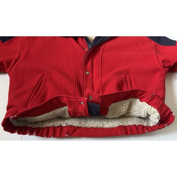 WOOLRICH - Men's Vintage Red Wool Bomber Jacket - Size X-Large - XL* - Picture 12 of 14